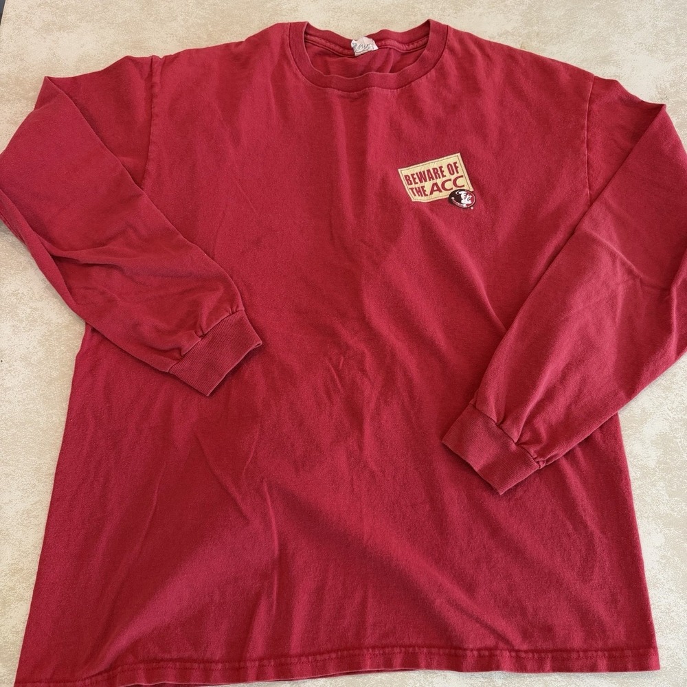 Vintage FSU Seminoles ACC Football Long Sleeve Shirt Beware of ACC XL - Picture 5 of 7